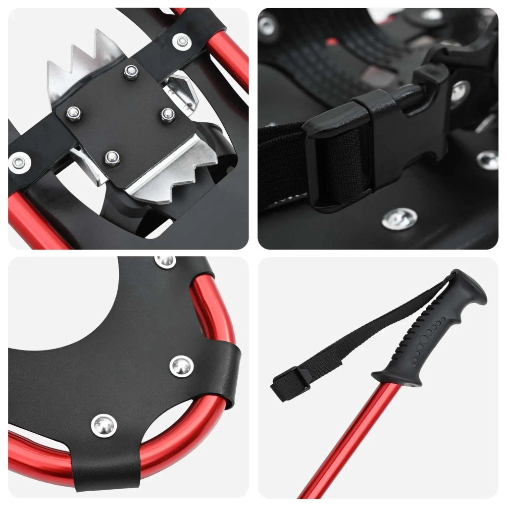 Racchette da neve 3 in 1 con bastoni da trekking Rosso e Nero CFW5825015
