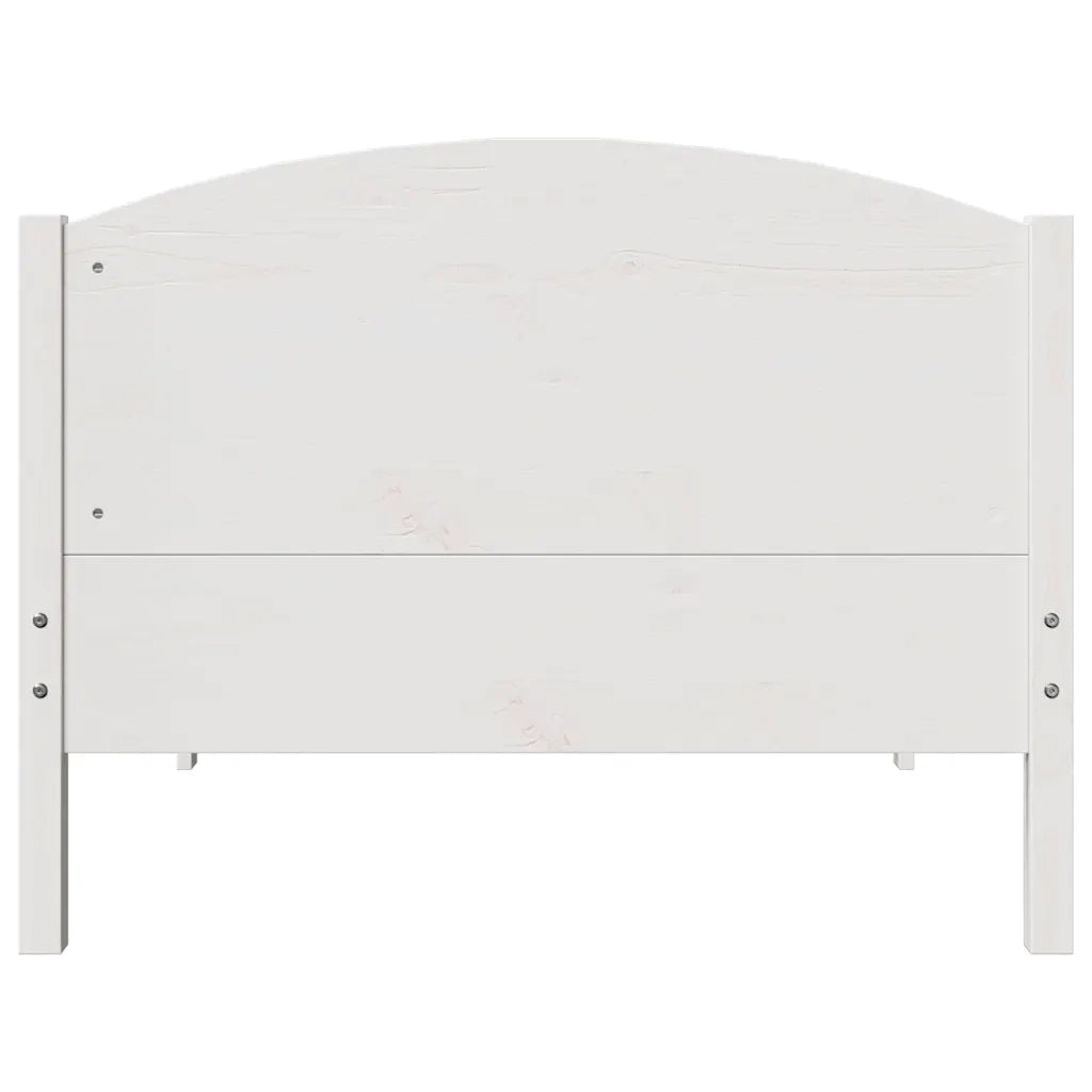Letto senza Materasso Bianco 75x190 in Legno Massello di Pino 3306991