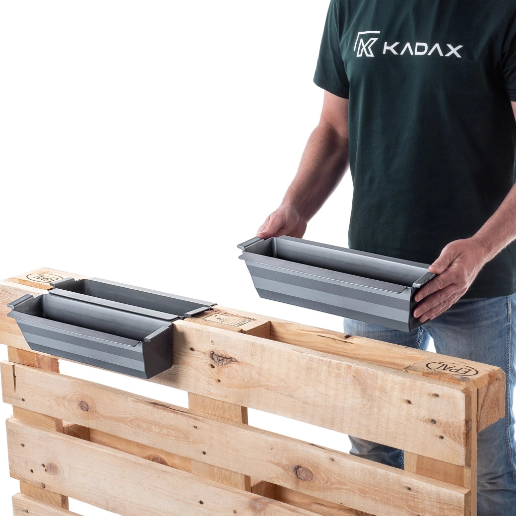 Vaso da fiori KADAX, vasi per Europallets, scatola da 40 cm, 12 pezzi