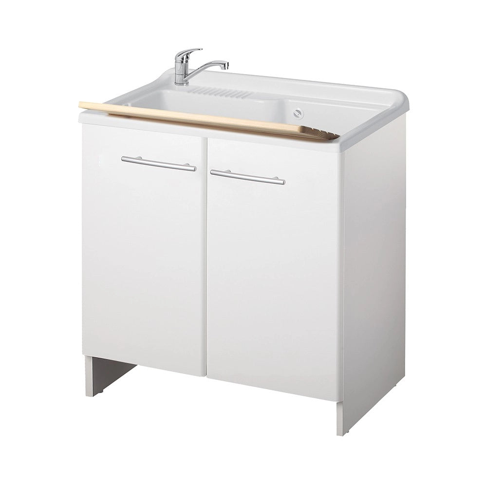 Lavatoio 60x50 cm bianco con cestello - Serie Magica