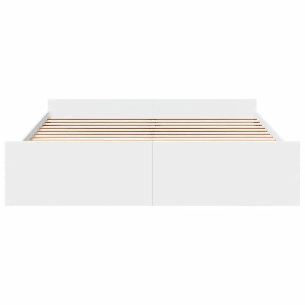 Giroletto con Cassetti Bianco 180x200 cm in Legno Multistrato 3280272
