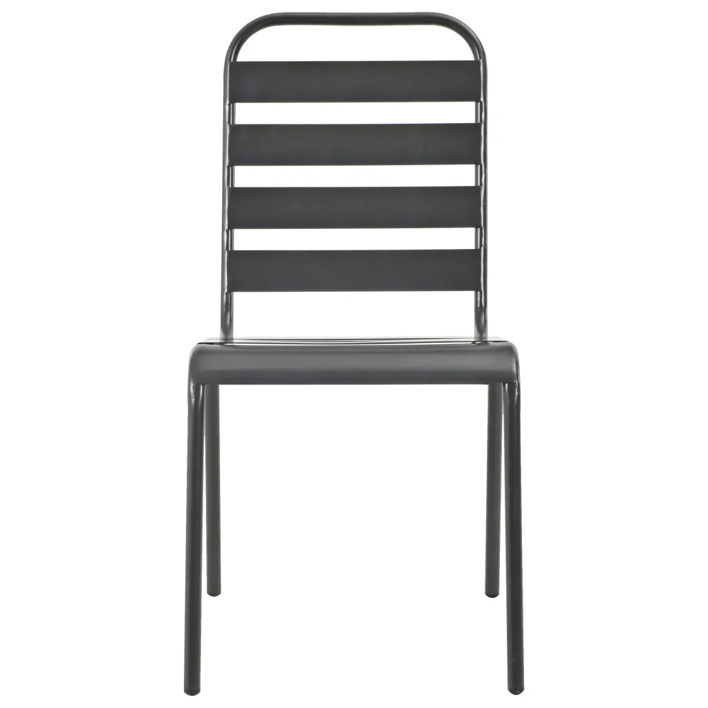 Sedie da Esterno Impilabili 2 pz in Acciaio Grigio cod mxl 43303