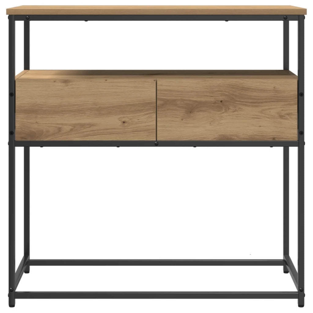 Tavolo Consolle | Tavolo d'Ingresso con cassetto Rovere artigianale 75 x 40 x 75 cm