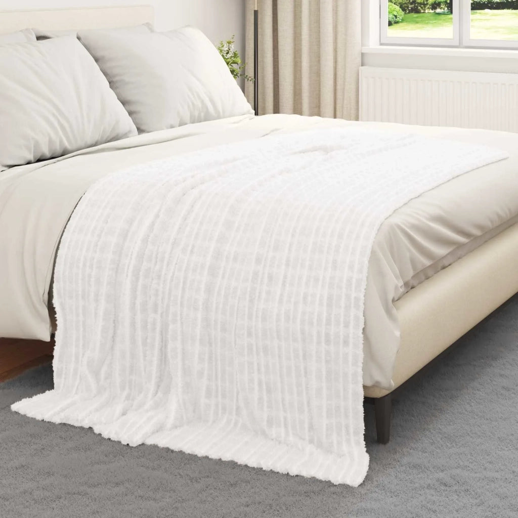 Coperte da Pile 6 pz Bianco 200 x 150 cm Panno