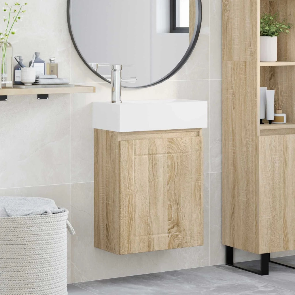 Mobile bagno con rubinetto Rovere Sonoma 45,5 x 25,5 x 84 cm