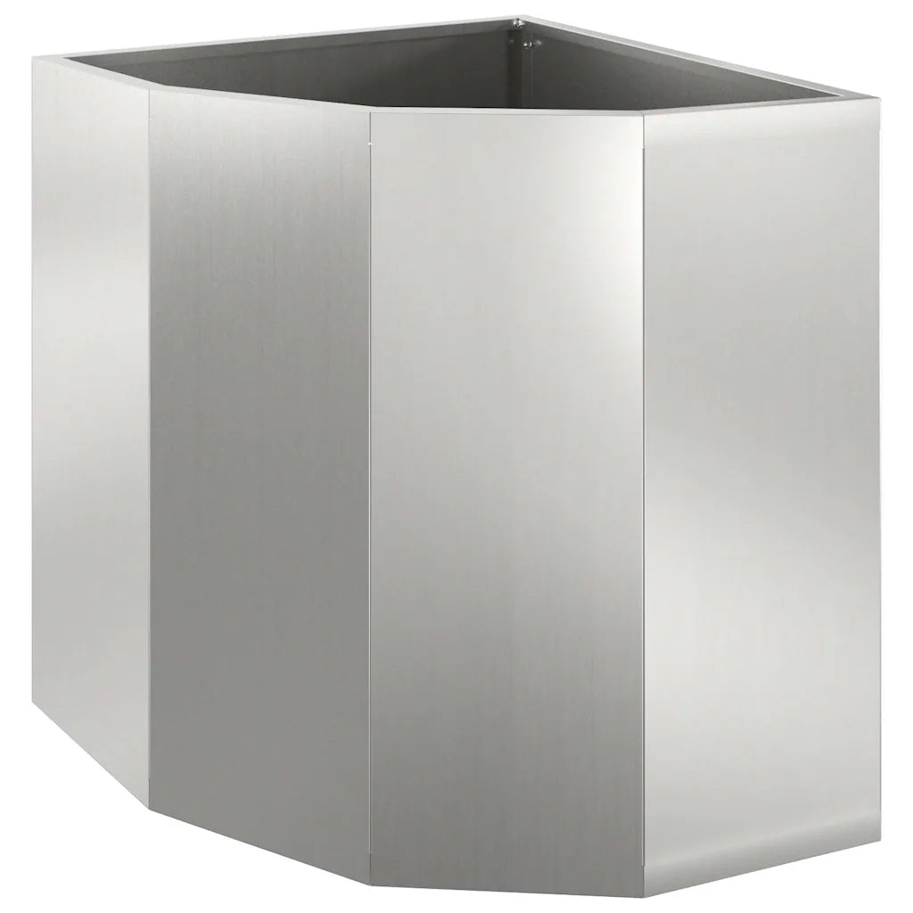 Fioriere | Cassetta per fiori | Vaso d'angolo Argento 45 x 45 x 50 cm Acciaio zincato