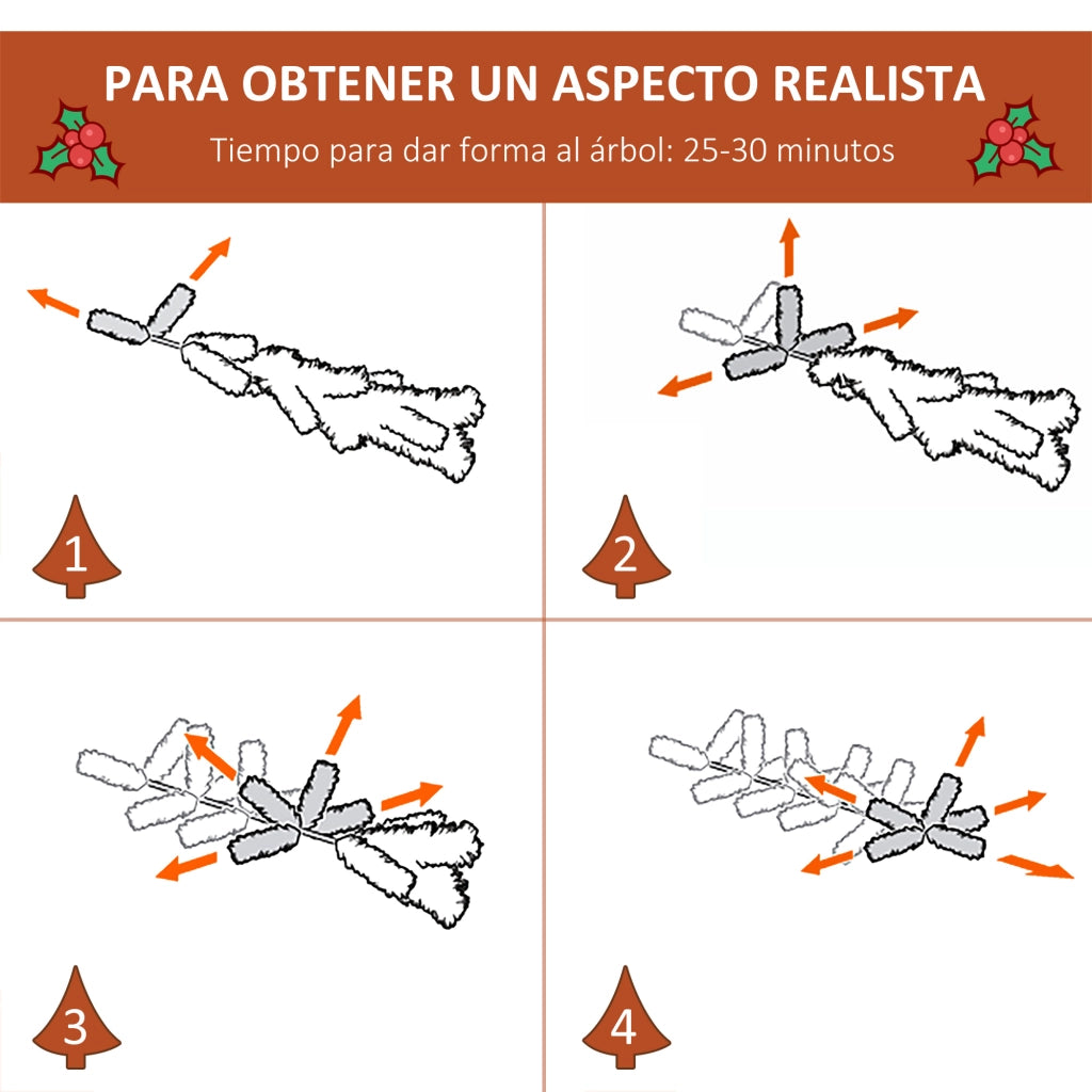 Albero di Natale Artificiale ¨C zephmum ¨C 180 cm Verde con Ramas, Pi?as e Bayas