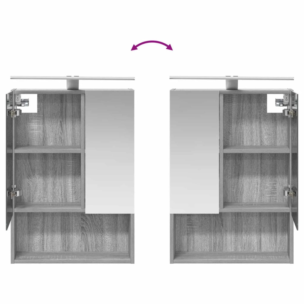 Set di mobili per il bagno 5 pcs Sonoma grigio 3406724