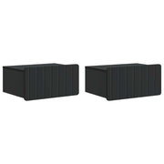 Mobiletto da notte a muro 2 pcs Nero 49 x 34,5 x 24 cm 898278