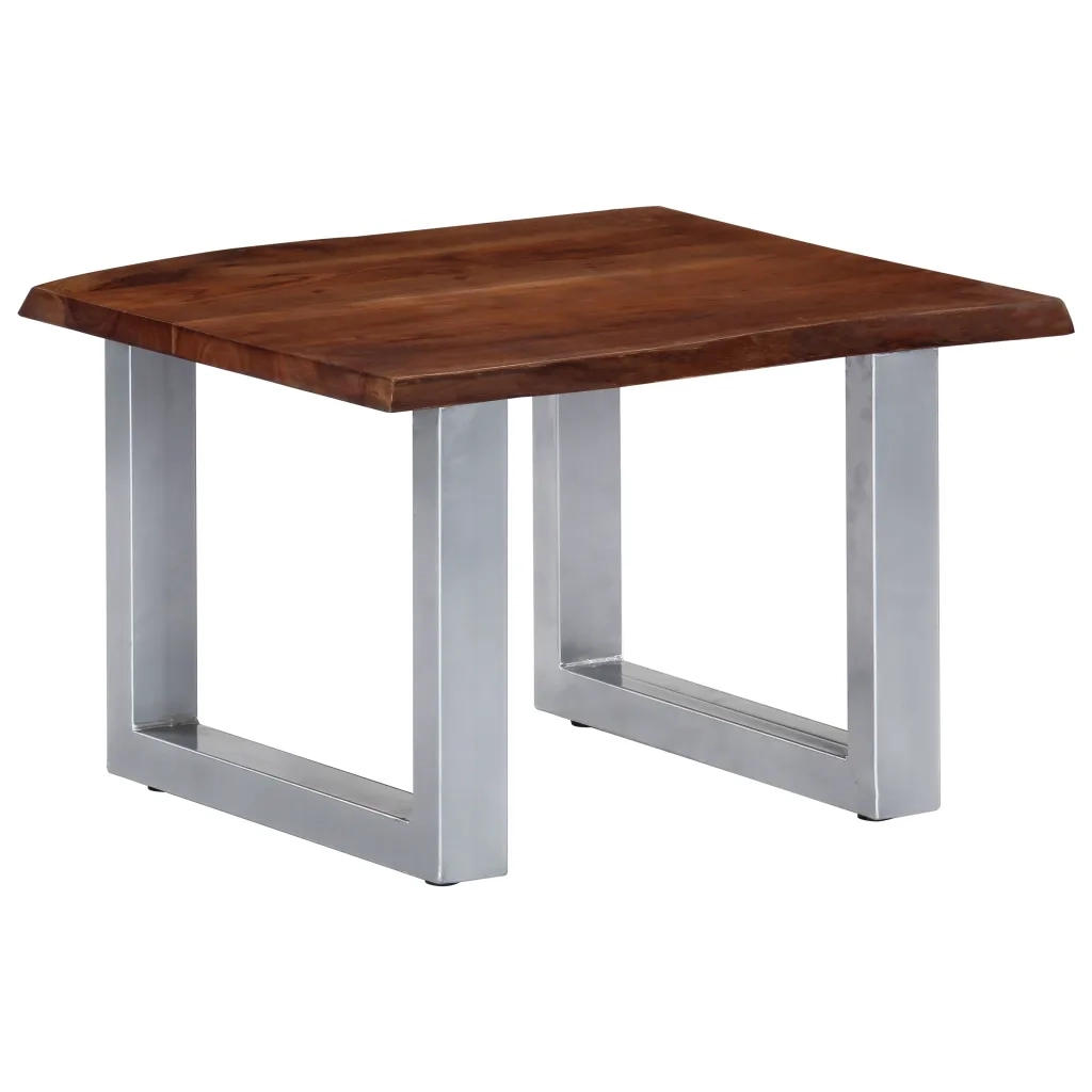 Tavolino da CaffÃ¨ con Bordi Vivi 60x60x40 cm in Massello Acacia cod mxl 27777