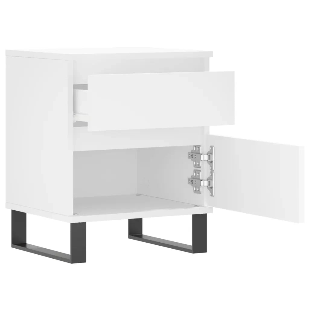 Comodino | Armadio da Notte | Mobiletto da notte Bianco 40x35x50 cm in Legno Multistrato