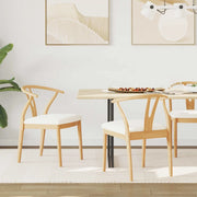 Sedia da pranzo 2 pcs Naturale e chiaro Legno di gomma solido