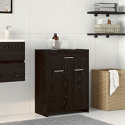 Mobile da Bagno  Nero Rovere 60x33x80 cm Legno Ingegnerizzato