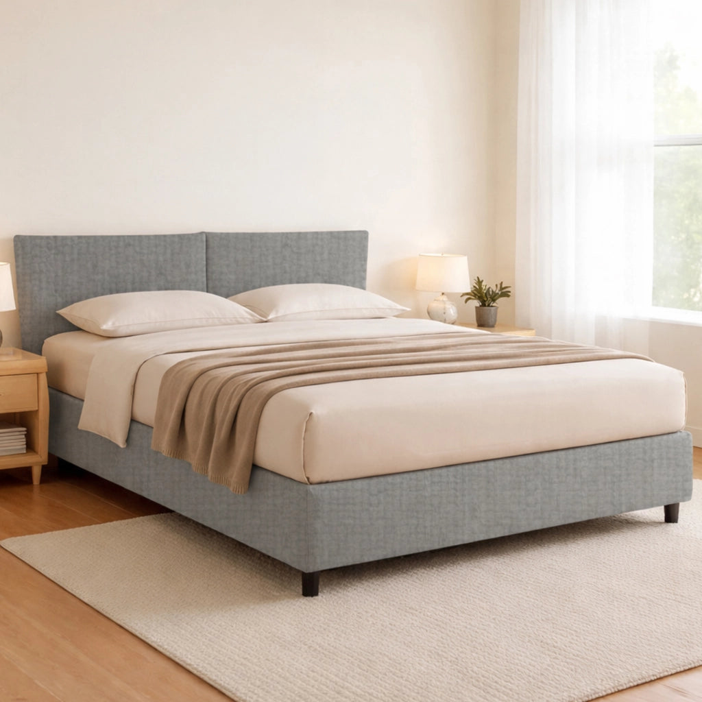 Derby, Letto Matrimoniale Sfoderabile Made in Italy, Grigio Cenere