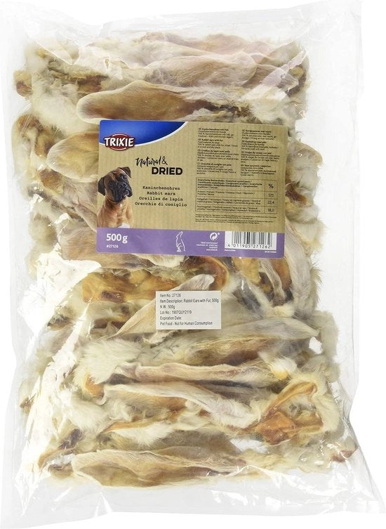 Orecchie di coniglio con pelliccia - Snack naturali per cani - 552,9 g