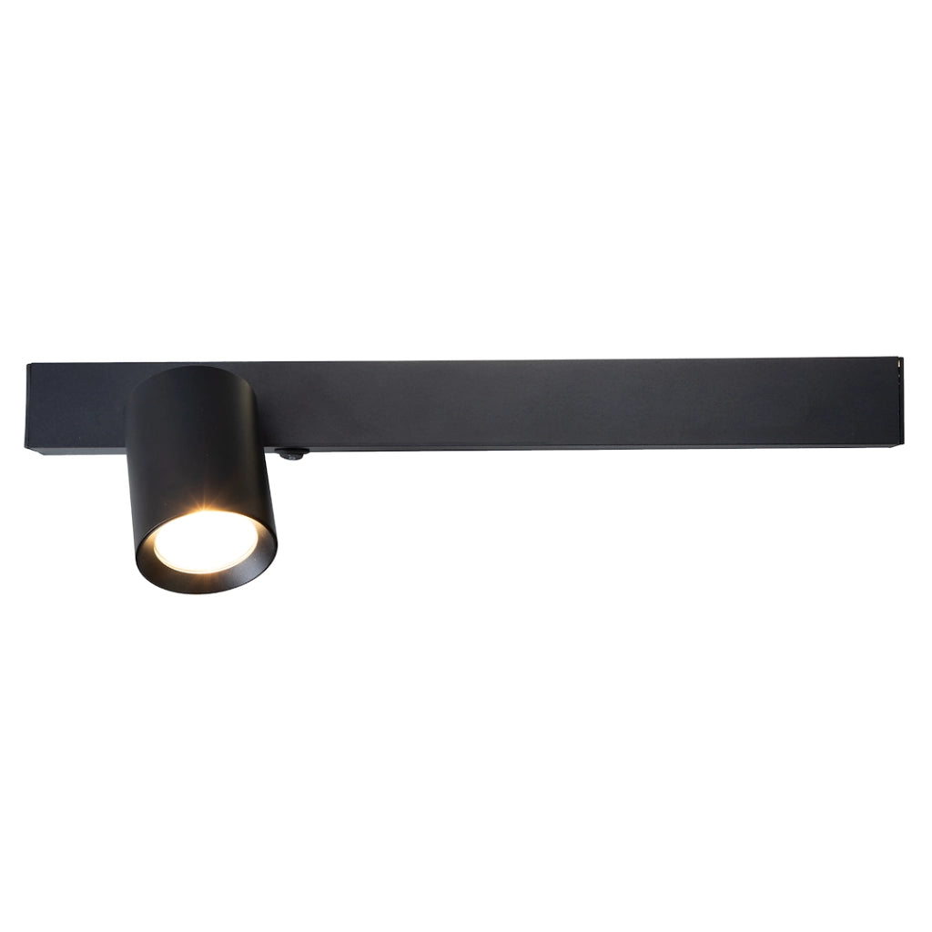 Applique Magnet nera sinistra LED 5W+GU10 lettura Milagro