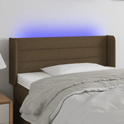 Testiera a LED-Testata con LED Marrone Scuro 83x16x78/88 cm in Tessuto 123576
