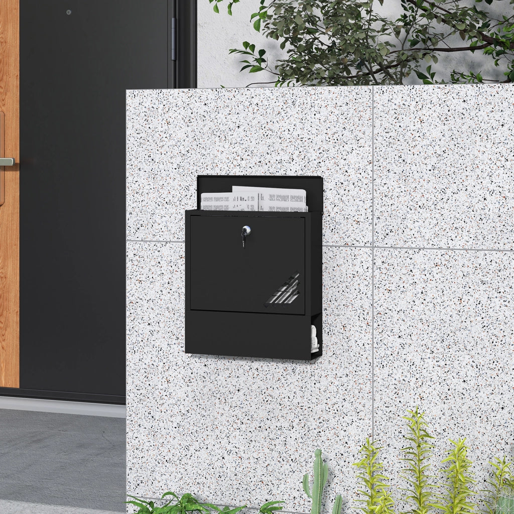 Cassetta Postale a Muro ¨C zephmum ¨C Grigio Carbone, Metallo, 30x8.5x32.5 cm
