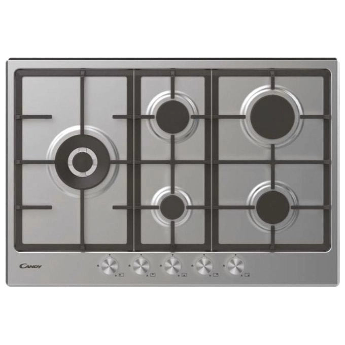 Candy CHG7WLWPX Acciaio inox Da incasso 75 cm Gas 5 Fornello(i)