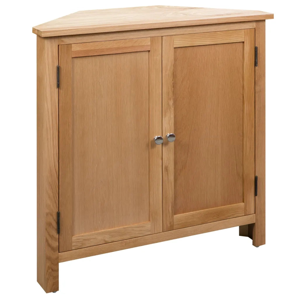 Mobile angolare 80 x 33,5 x 78 cm con ampio spazio contenitivo stile rustico legno massello marrone 02_0046308