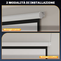 Telo Proiettore 92" Formato 1:1 Motorizzato 189,5x8x189,5 cm Bianco