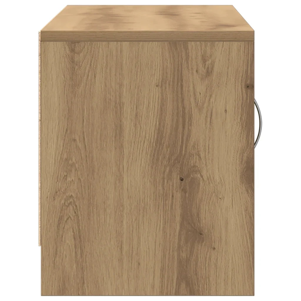 Mobile porta TV in legno composito con vano contenitore 102 x 30 x 37,5 cm stile decorativo rovere lavorato a mano 02_0050681