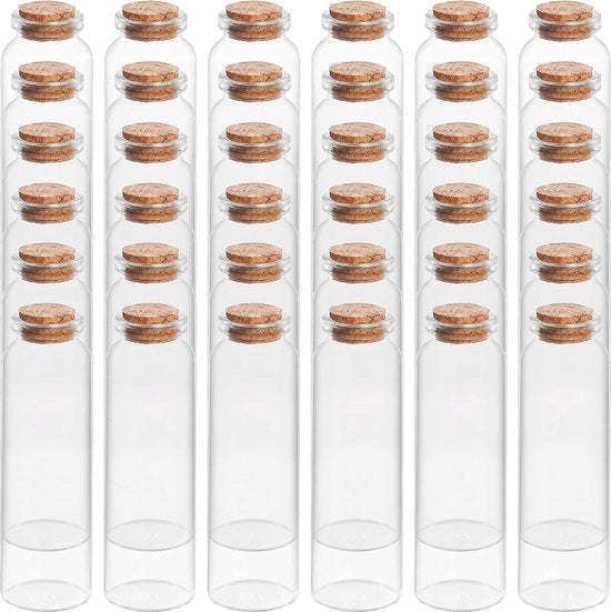 Set di recipienti in vetro per regali con bocchette in gomma - 36 pezzi - bottiglie a 50ml ermetiche per feste e cucina