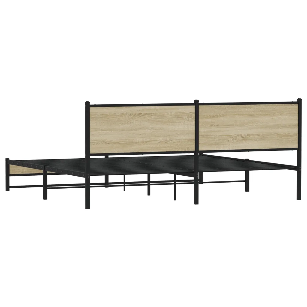Giroletto senza Materaso in Metallo Rovere Sonoma 193x203 cm