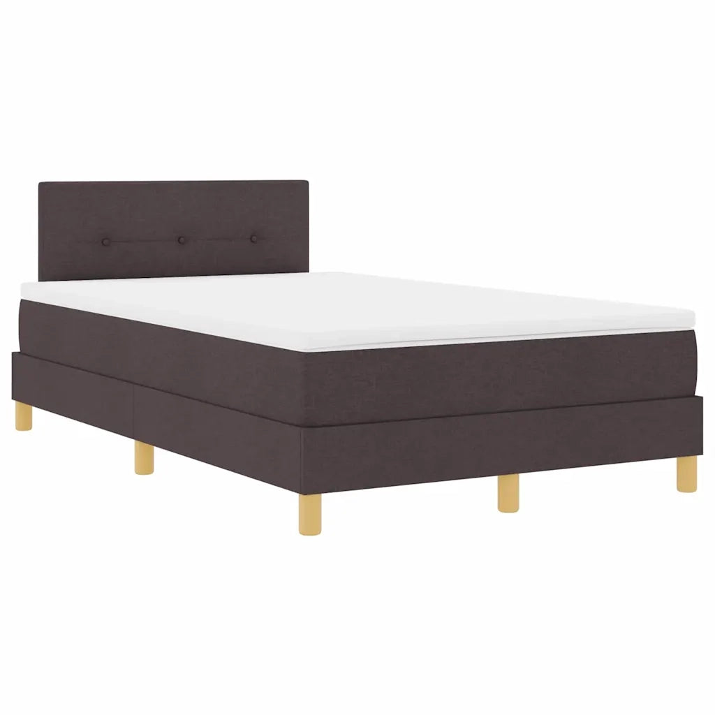 Letto a Sorgente LED con led Marrone Scuro 120 x 200 cm Tessuto