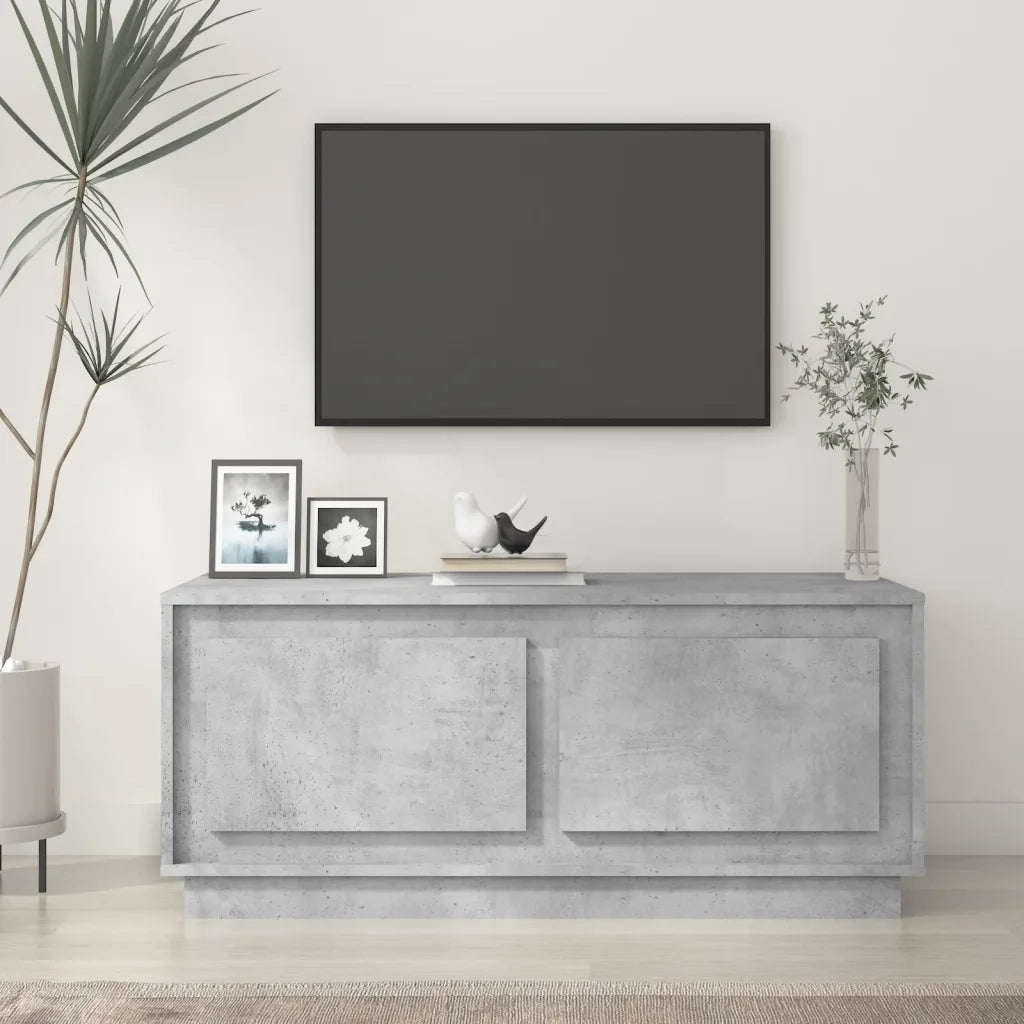 Tavolino Salotto-Tavolino da soggiorno-Tavolo Grigio Cemento 102x50x44 cm Legno Multistrato