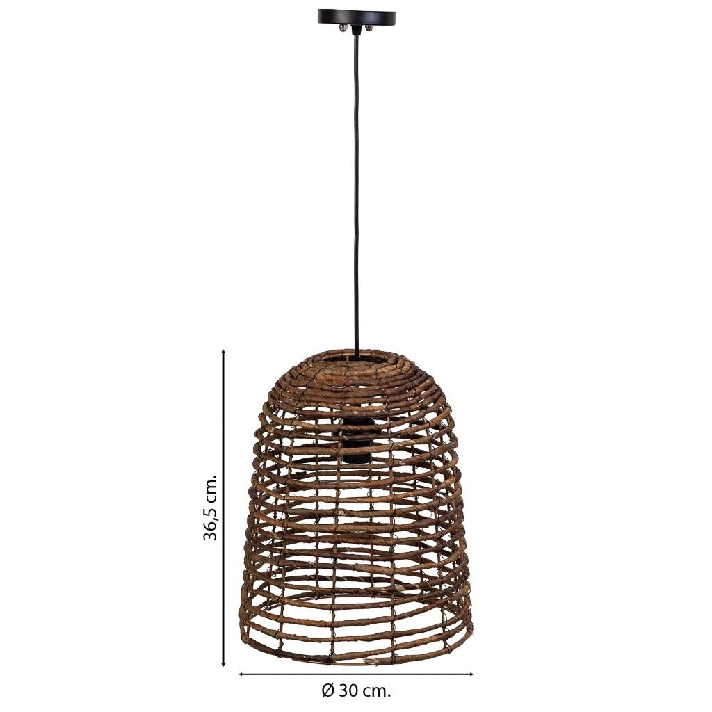 Lampada da soffitto in foglia di banano naturale marrone, D30x36,5h cm