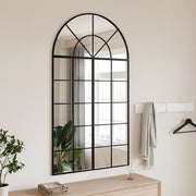 Specchio da Parete-Specchio a Muro-Specchio Decorativo Nero 80x140 cm Arco in Ferro