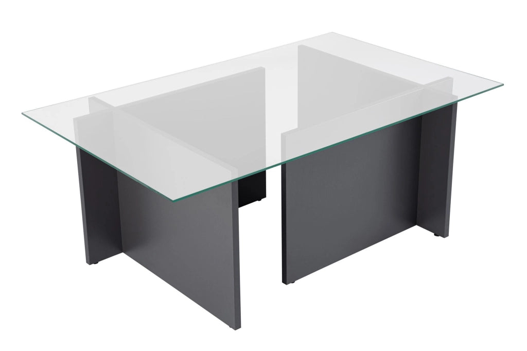 Tavolino in vetro "Vetrino" 105 x 65 x 40 cm - Antracite