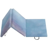 Tappetino da Ginnastica Pieghevole con Maniglie 180x60x5 cm Blu