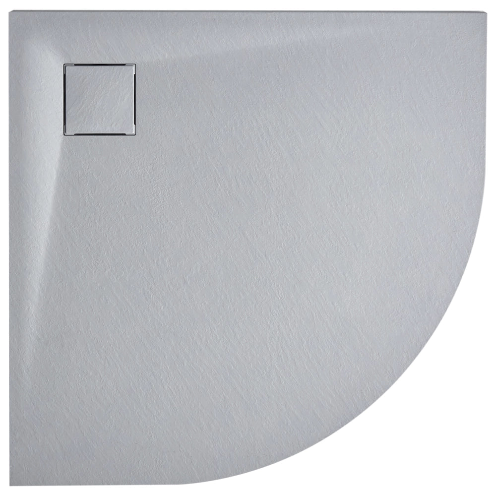 Piatto doccia con scarico grigio SMC 90 x 90 x 3 cm effetto pietra naturale minimalista