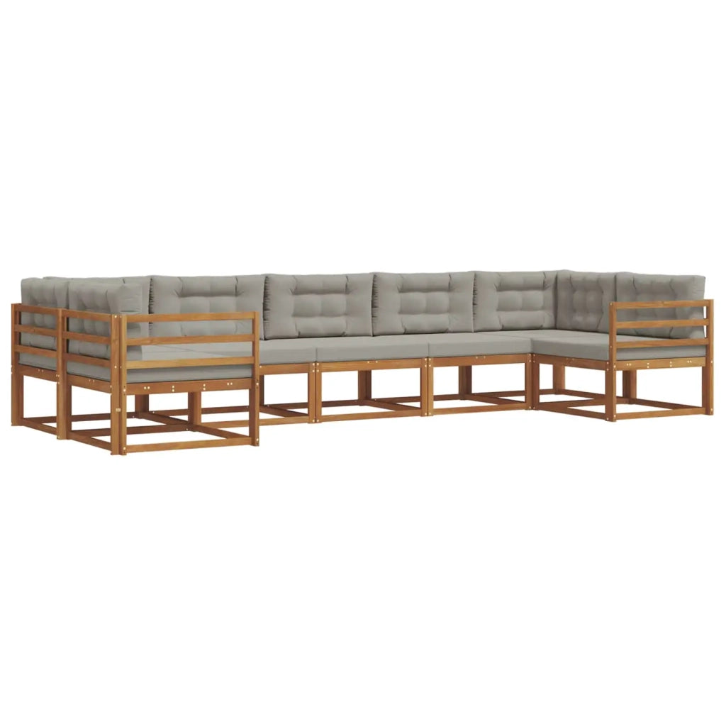 Set di divani da esterno 7 pcs Grigio Naturale e Chiaro 3368089
