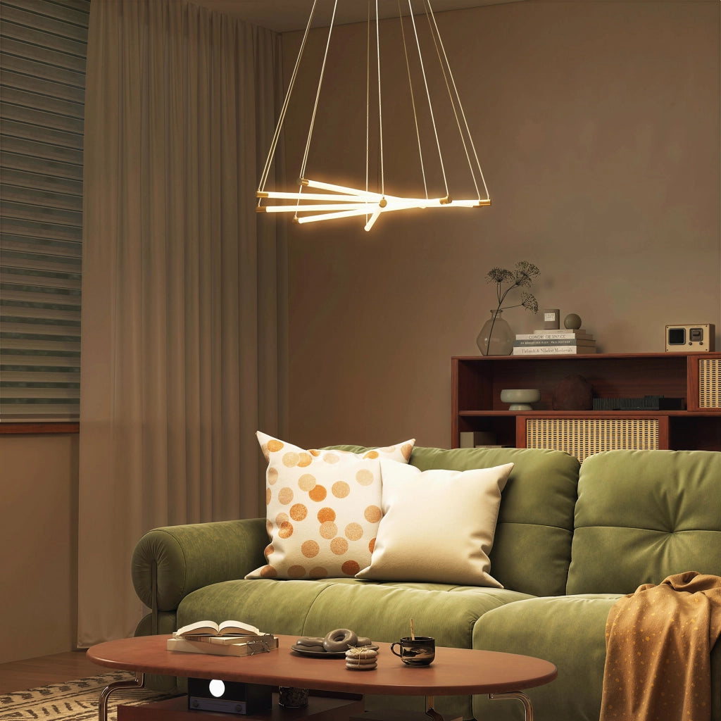 Lampada a LED a soffitto 50W 5 tubi luce regolabili ¨C zephmum ¨C Oro Bianco