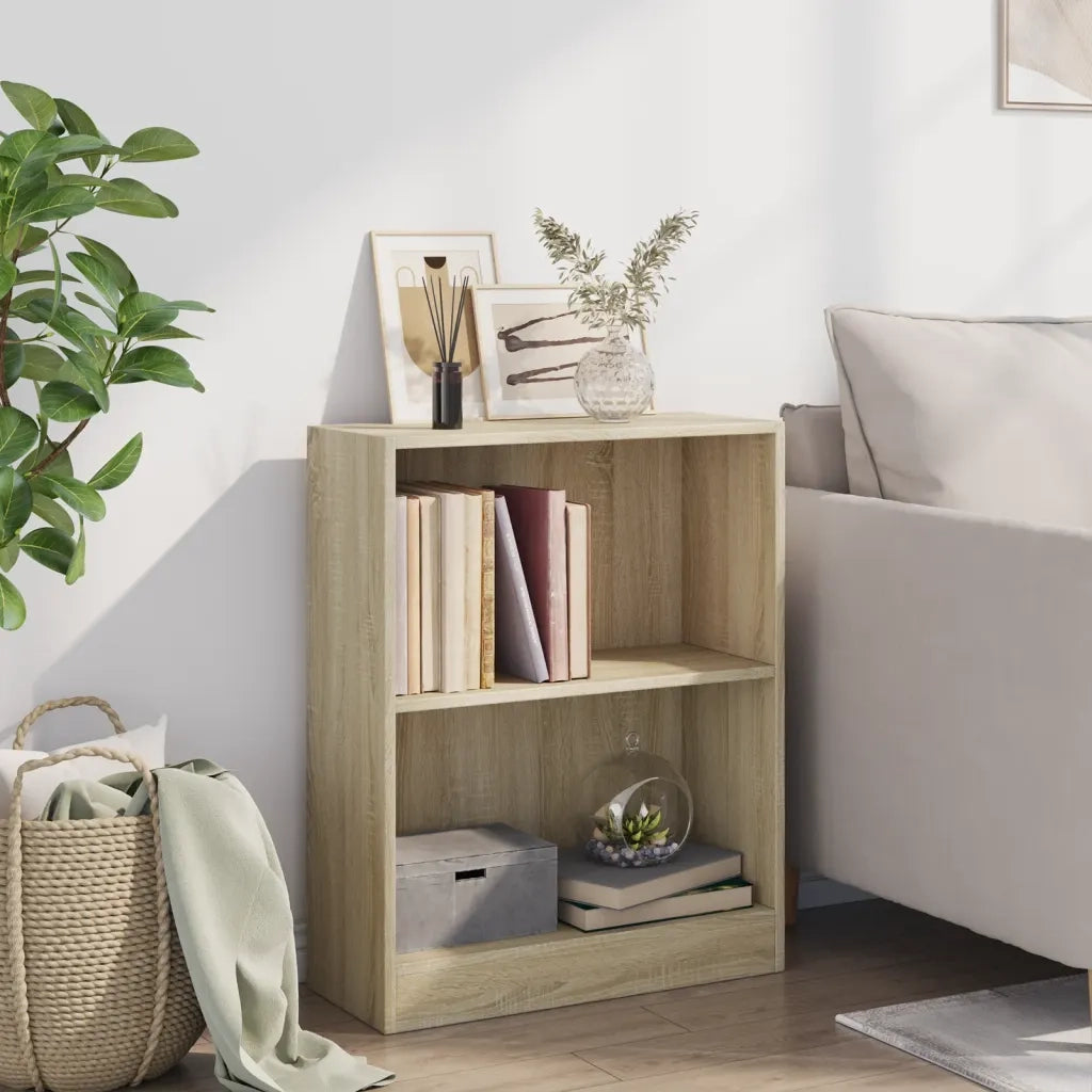 Libreria-Scaffale per Libri-Mobile di Stoccaggio Rovere Sonoma 60x24x76 cm in Legno Multistrato