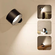 Lampada da Parete - Lampada da Parete LED per Notte - Lampada da Parete Senza Fili con Magnetismo - Lampada da Notte Ricaricabile via USB - Compatibile con Comando Touch e Comando Remoto - Gira a 360° in 3 Colori ( Nero )