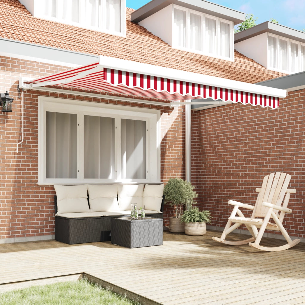 Tenda Retrattile Automatica a Righe Rosso e Bianco 350x250 cm