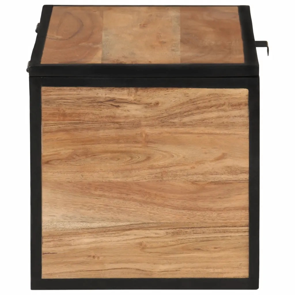 Scatola Portaoggetti 60x30x30 cm Legno Massello Acacia e Ferro 372752