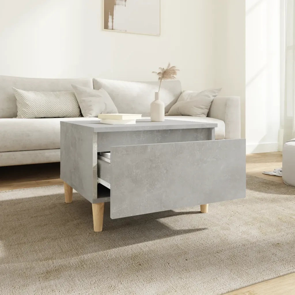 Tavolino Grigio Cemento 50x46x35 cm in Legno Multistrato 819508