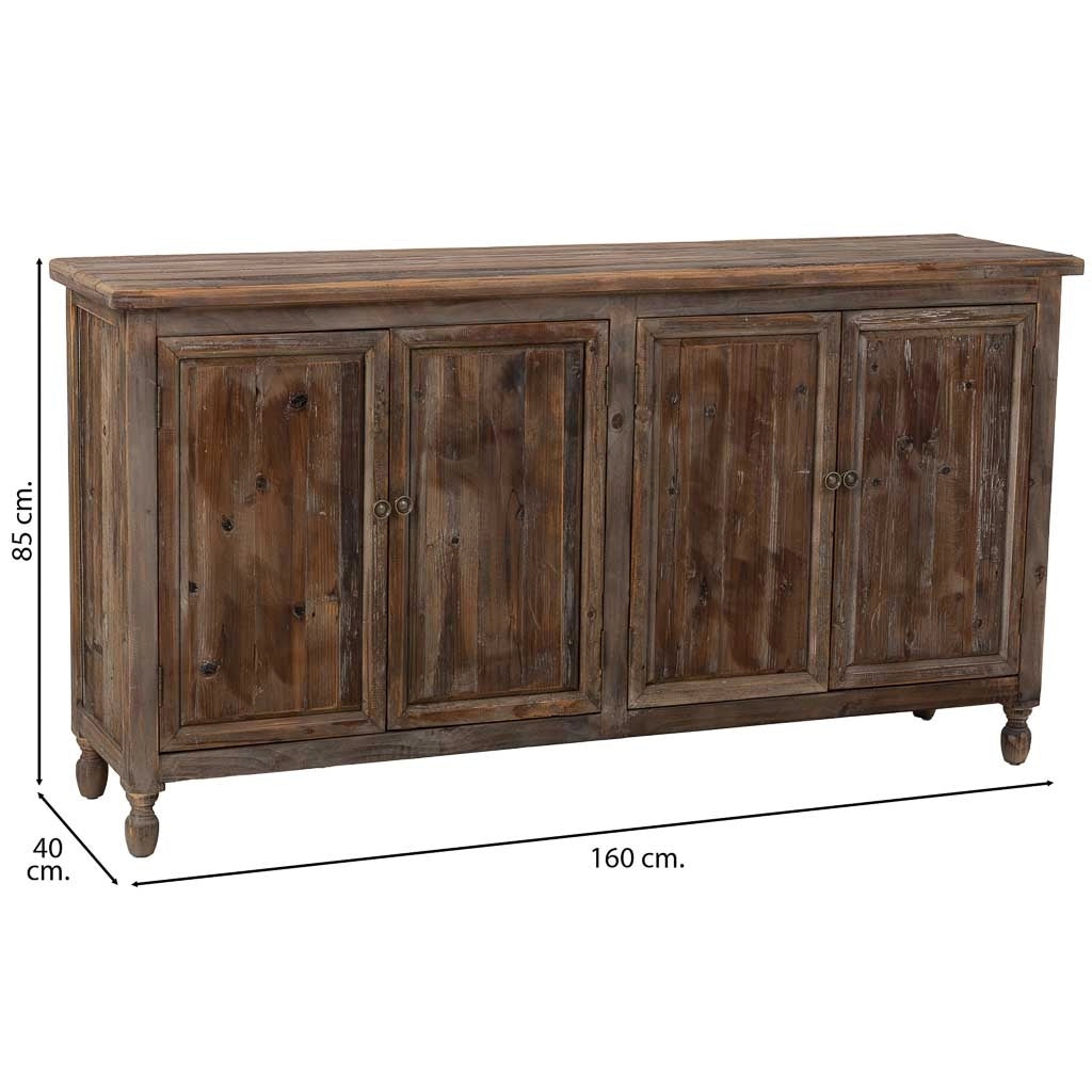 Credenza in legno a 4 ante 160x40x85