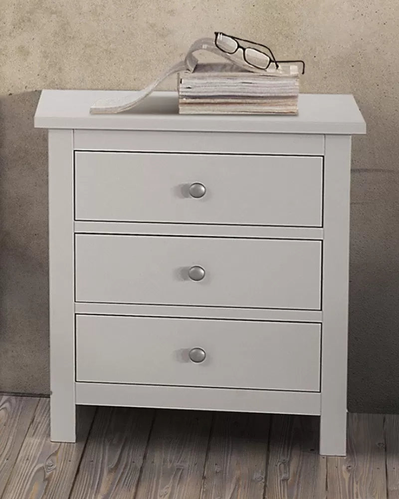 Comodino laccato bianco 3 cassetti 58 x 40 x 66 h (722) - Mobili 2G