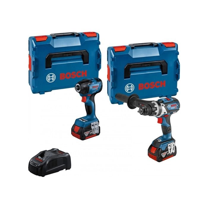 Combi-Kit 2 utensili 18V - Trapano avvitatore a batteria GSR 18V-110C + Avvitatore a percussione a batteria GDR 18V-210C + 2 batterie GBA 18V 5.0Ah +