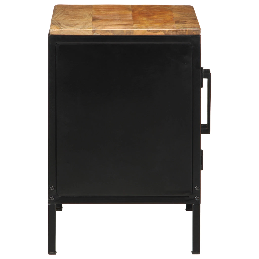 Comodini 2 pz 50x30x45 cm Legno Massello di Mango Grezzo