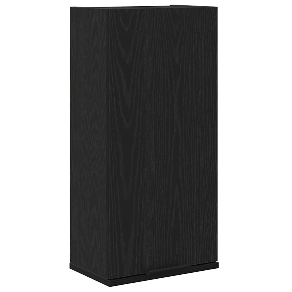 Mobiletto da parete in rovere nero 32x20x67 cm in legno ingegnerizzato