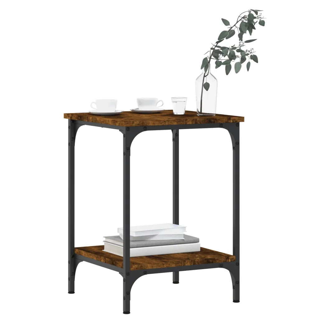 Tavolino da Salotto-Tavolino da soggiorno-Tavolo Rovere Fumo 40x40x55 cm Legno Multistrato