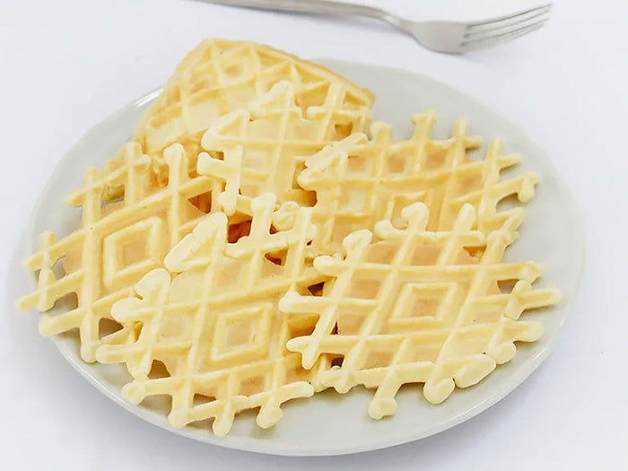 Biscottiera Elettrica 600W per Cialde Waffles Rettangolari Alluminio Teflon Free