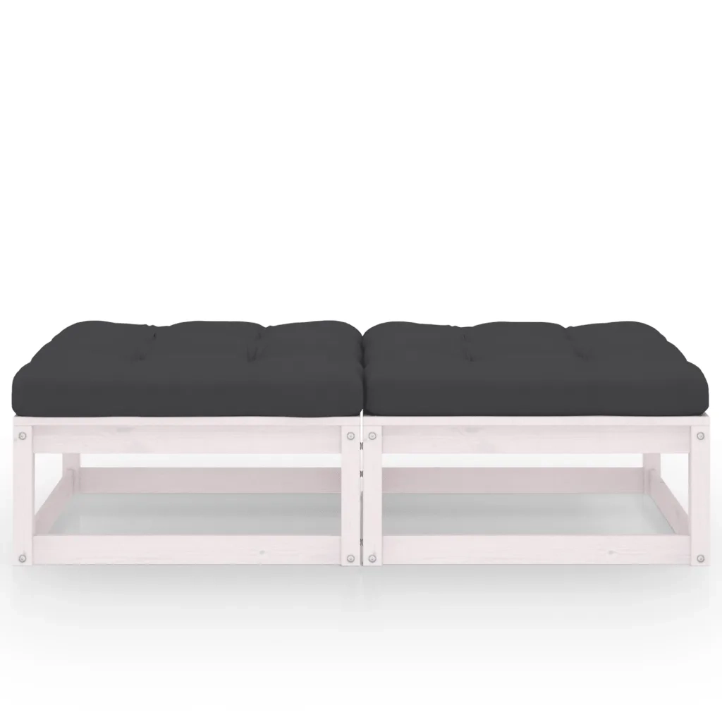 Poggiapiedi da Giardino con Cuscini 2 pz Massello di Pino cod mxl 77498